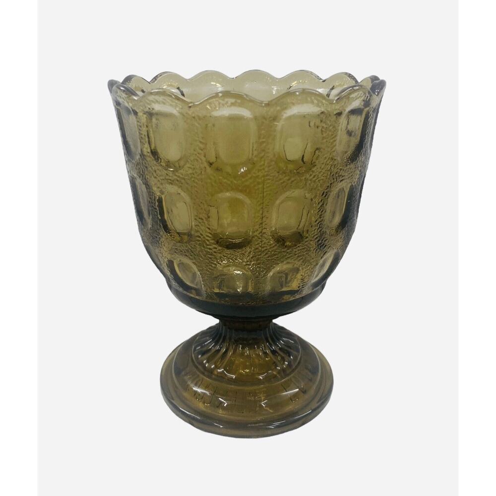Vintage Glass E. O. Brody Co. Cleveland Ohio Light Brown Compote Bowl Candy Dish